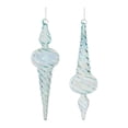 thumbnail image 1 of Iridescent Swirl Glass Finial Ornament Set of 12, 1 of 2
