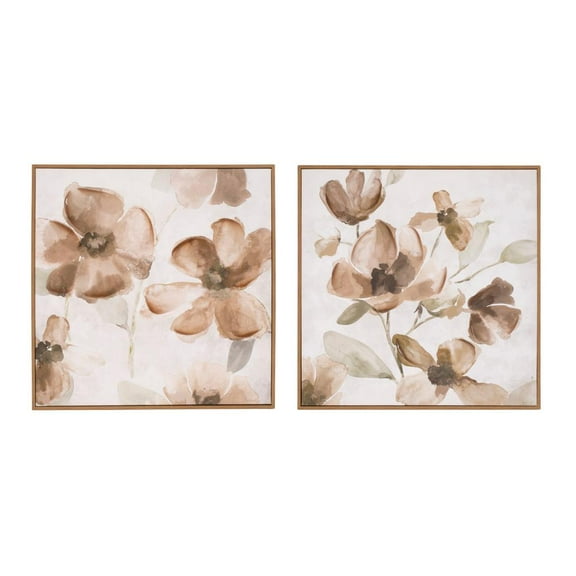 Melrose International LLC Floral Block (Set of 2) 16"SQ MDF/Plastic