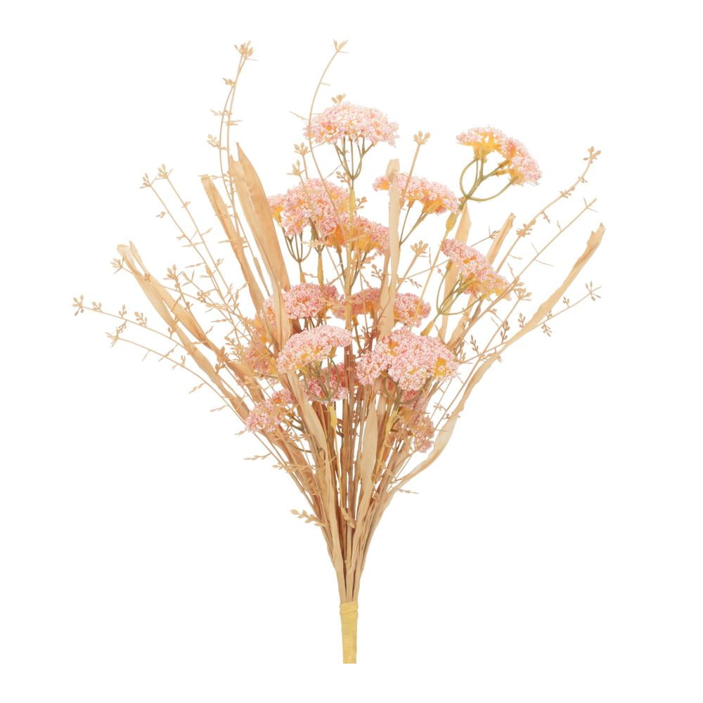 Blush Pink Floral Grass Bush Arrangement Set of 2