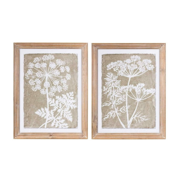 Melrose International LLC Floral Frame (Set of 2) 21.75"L x 27.5"H Wood/MDF/Paper