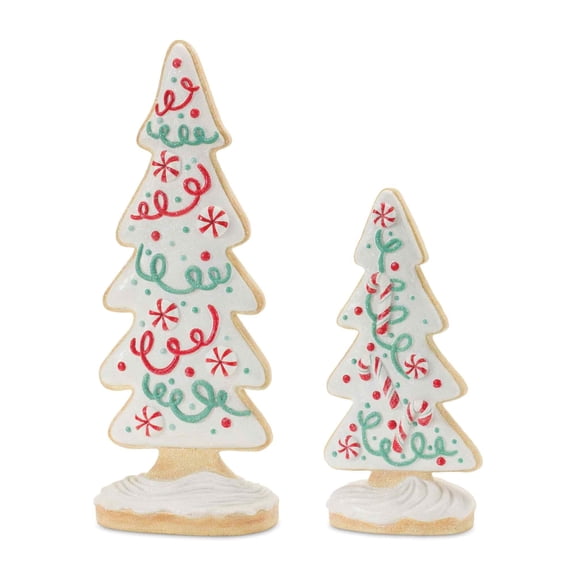 Melrose International LLC Gingerbread Tree (Set of 2) 14.5"H, 20.5"H Resin