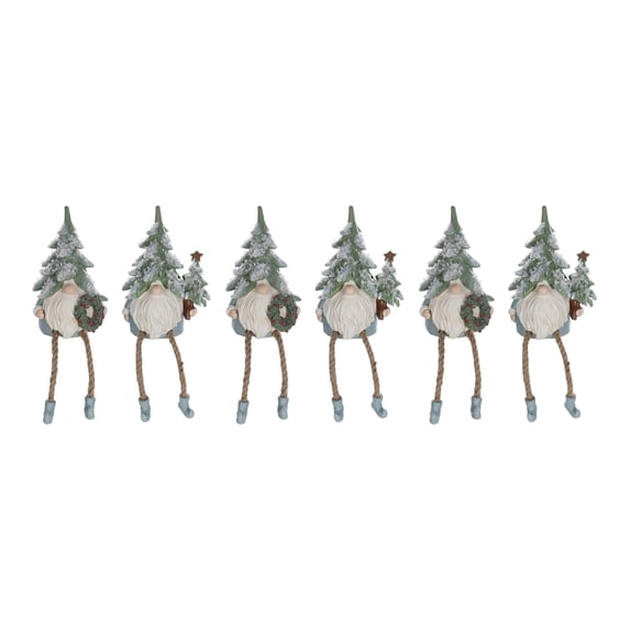 Melrose International Pine Tree Gnome Shelf Sitter Figurine (Set of 6)