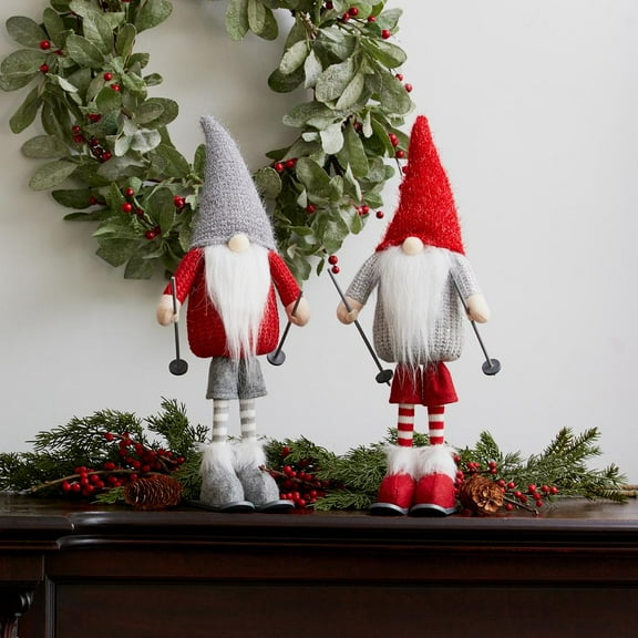 Plush Standing Gnome Skier (Set of 6)