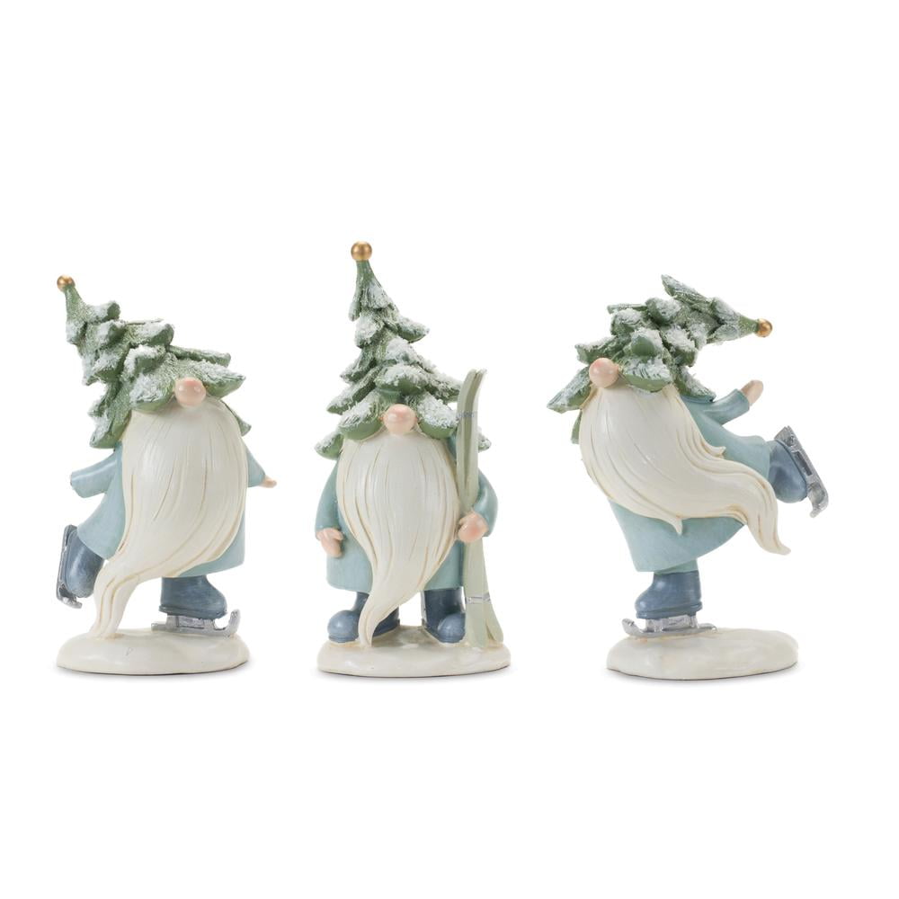 Melrose International LLC Gnome w/Skis and Skates (Set of 3) 7.25"H Resin