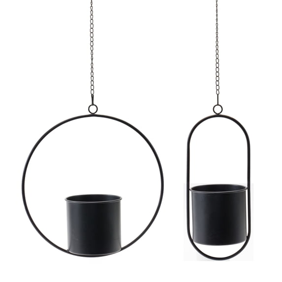 Melrose Minimalist Framed Outdoor Hanging Pot - 17" - Set of 2