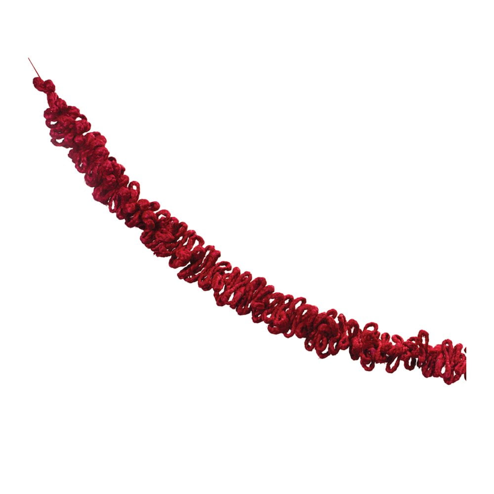 6' Red Artificial Pine Jute Christmas Garland