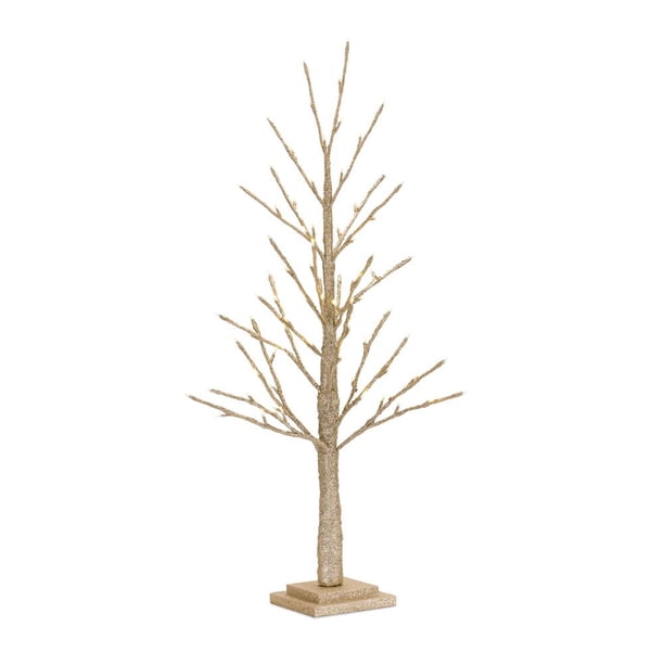 Melrose International LED Black Glittered Twig Tree 36