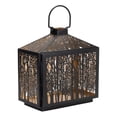 thumbnail image 1 of Melrose Forest Cut-Out Candle Lantern - 12.25" - Black and Gold, 1 of 6