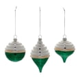 thumbnail image 1 of Melrose Two-Tone Tiered Glass Christmas Ornaments - 6" - Green and White - 12ct, 1 of 2