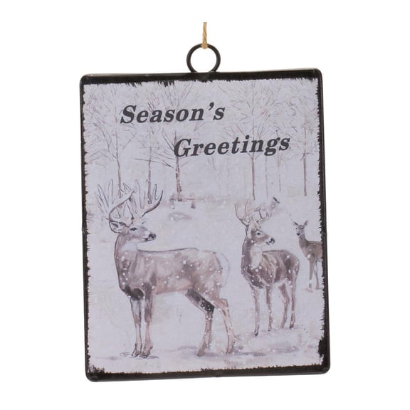 Melrose "Season's Greetings" Reindeer Christmas Ornaments - 6.25" - 12ct