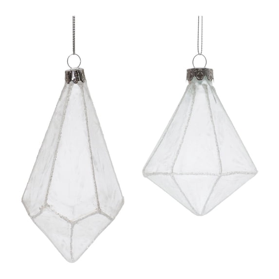 Melrose Frosted Glass Drop Ornament Set of 6