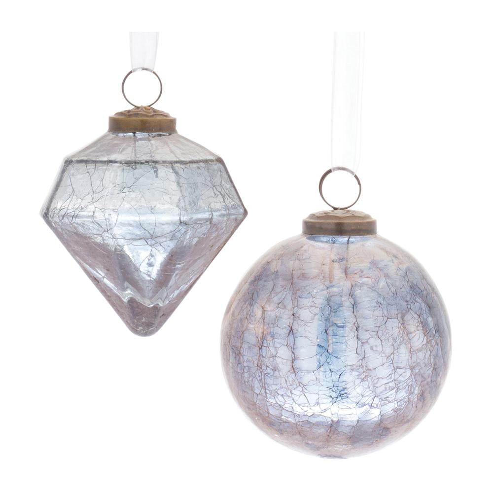 Melrose International Glittered Glass Lantern Ornament (Set of 6) main image 0