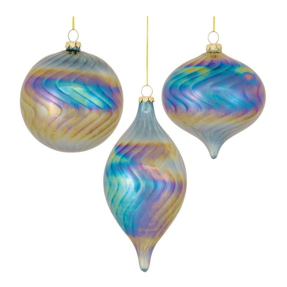 Melrose International LLC Ornament (Set of 6) 4.75"H, 4.75"H, 7"H Glass