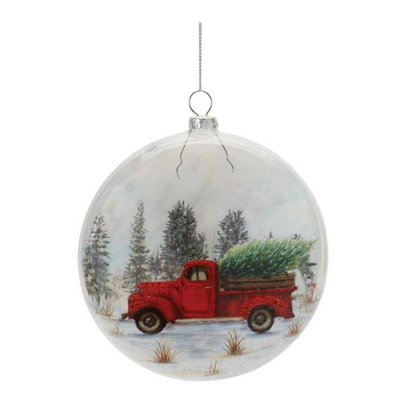 Melrose International LLC Ornament w/Truck (Set of 6) 5"H Glass