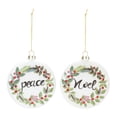 thumbnail image 1 of Melrose 12ct "Peace" and "Noel" Wreath Christmas Disc Ornaments 4.25", 1 of 4