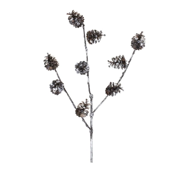 Melrose International Silver Pine Cone Spray (Set of 12)