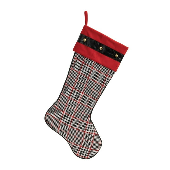 Melrose International LLC Plaid Stocking (Set of 3) 23"H Cotton