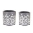 thumbnail image 1 of Melrose Ornate Planters - 7.5" - Gray and White - Set of 2, 1 of 2