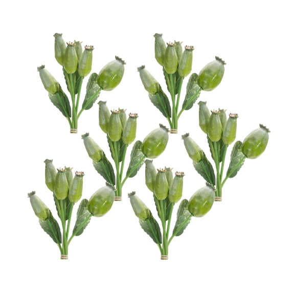 Melrose Set of 6 Poppy Pod Flower Artificial Bundles 9.5"