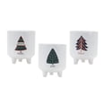 thumbnail image 1 of Melrose Footed Pine Tree Christmas Planters - 6.25" - White and Green - Set of 3, 1 of 5
