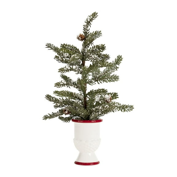 Melrose International LLC Potted Tree w/Snow (Set of 2) 20"H Plastic/Snow