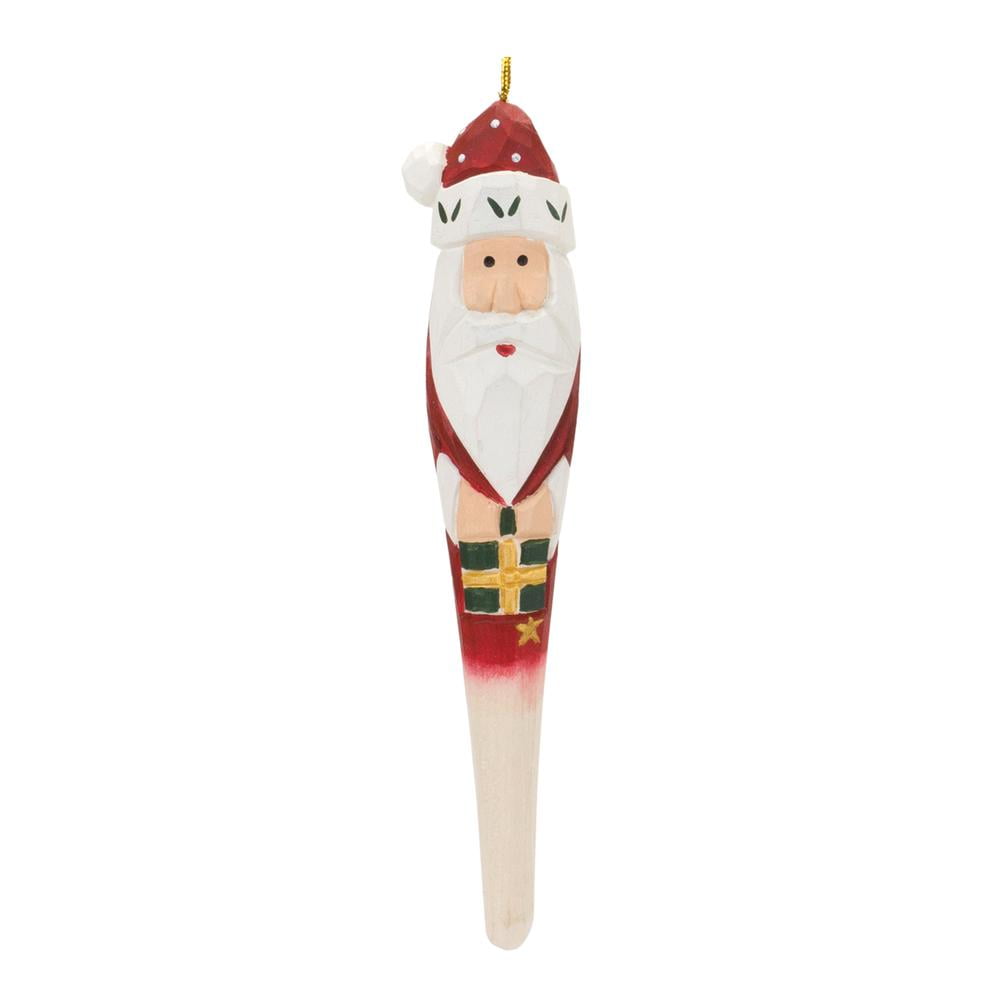 Melrose International LLC Santa Drop Ornament (Set of 12) 7.25"H Wood