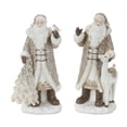 thumbnail image 1 of Melrose Set of 2 Santa with Reindeer and Tree Christmas Tabletop Figurines 12.25", 1 of 3