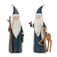 thumbnail image 1 of Melrose Carved Woodland Santa with Deer Figurine Set of 2, 1 of 2