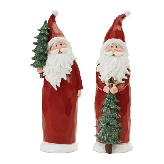 Melrose International LLC Santa (Set of 2) 15"H Resin