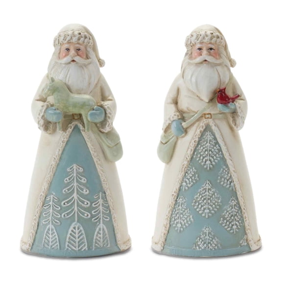 Melrose Set of 6 Winter Santa with Horse and Cardinal Christmas Tabletop Figurines 5"