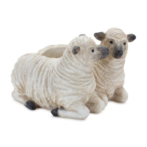Melrose International LLC Sheep Planter (Set of 2) 5"H Resin