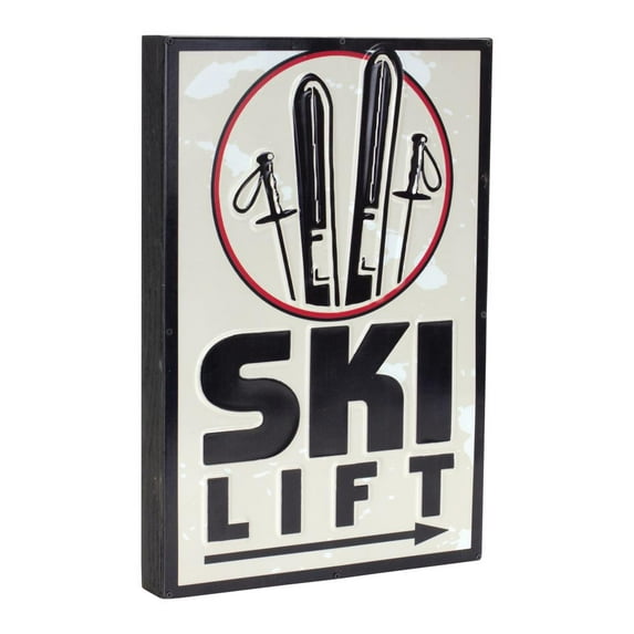 Melrose International LLC Ski Lift Sign 10.75"L x 15.75"H MDF/Tin