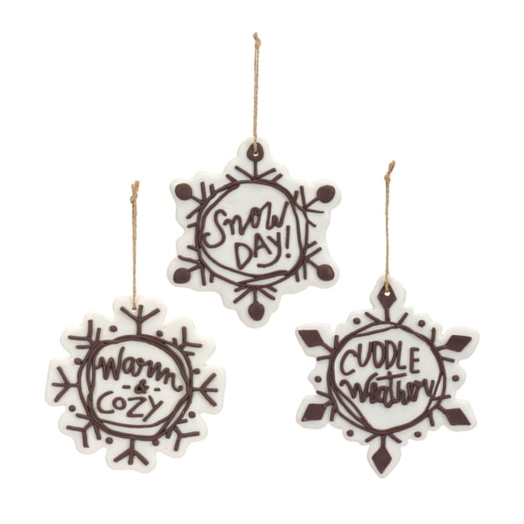 Melrose International LLC Snowflake Ornament (Set of 12) 4.25"H, 4.5"H, 5"H Plastic