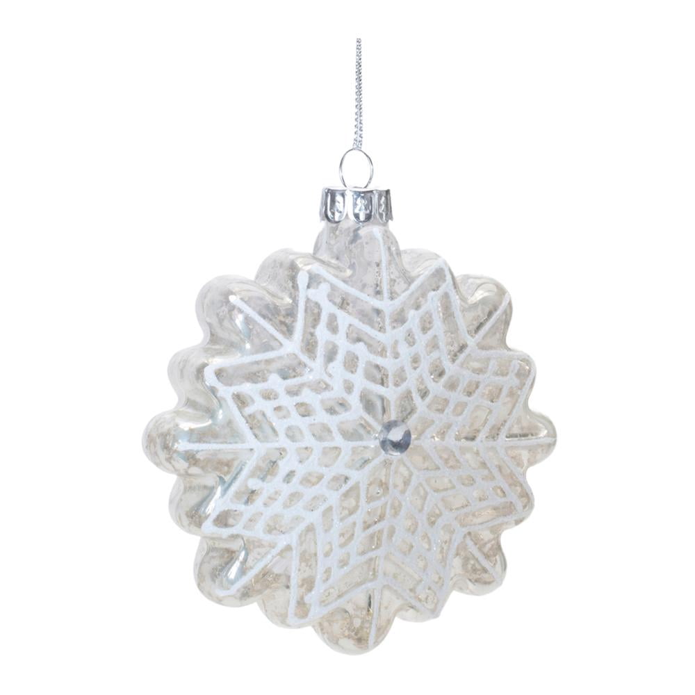Melrose International Joy Noel Snowflake Ornament (Set of 12) main image 0