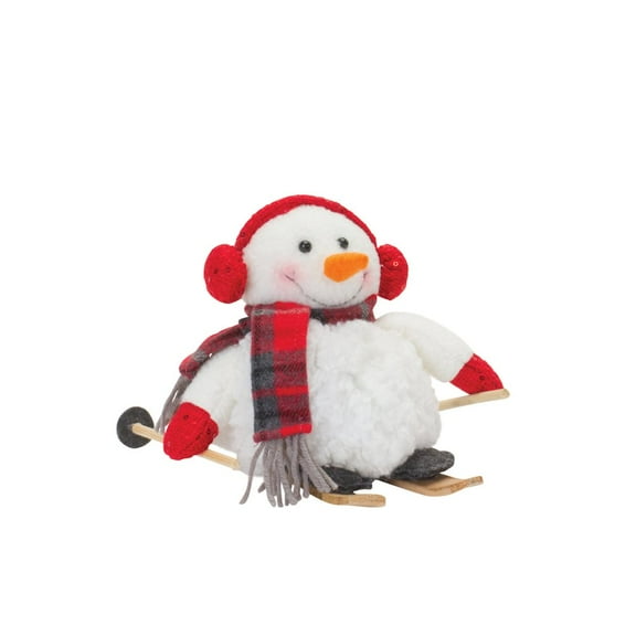 Melrose International LLC Snowman on Skis (Set of 2) 6"H, 11"H Polyester