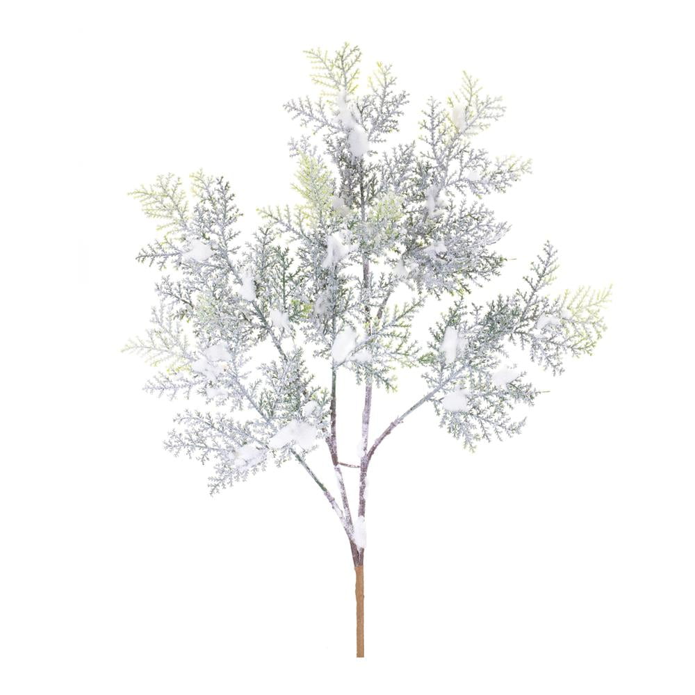 Snowy Cedar Branch Set of 12 Plastic Winter Decor