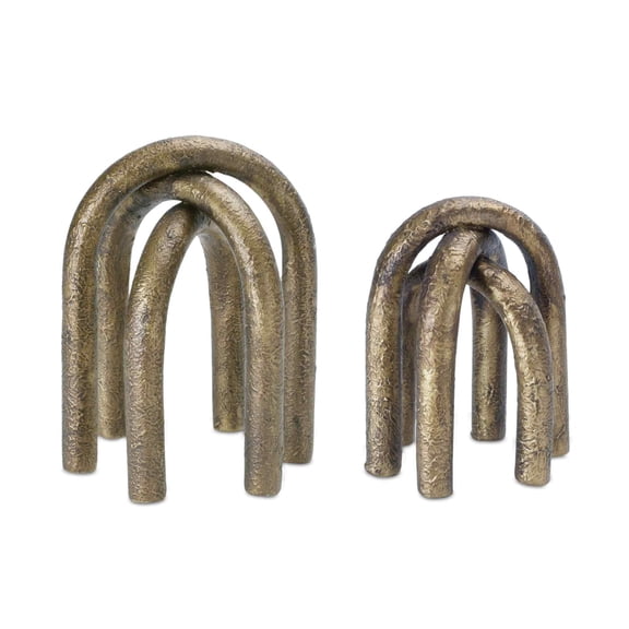 Melrose Metal Nesting Arches Tabletop Decorations - 6" - Gold - Set of 2