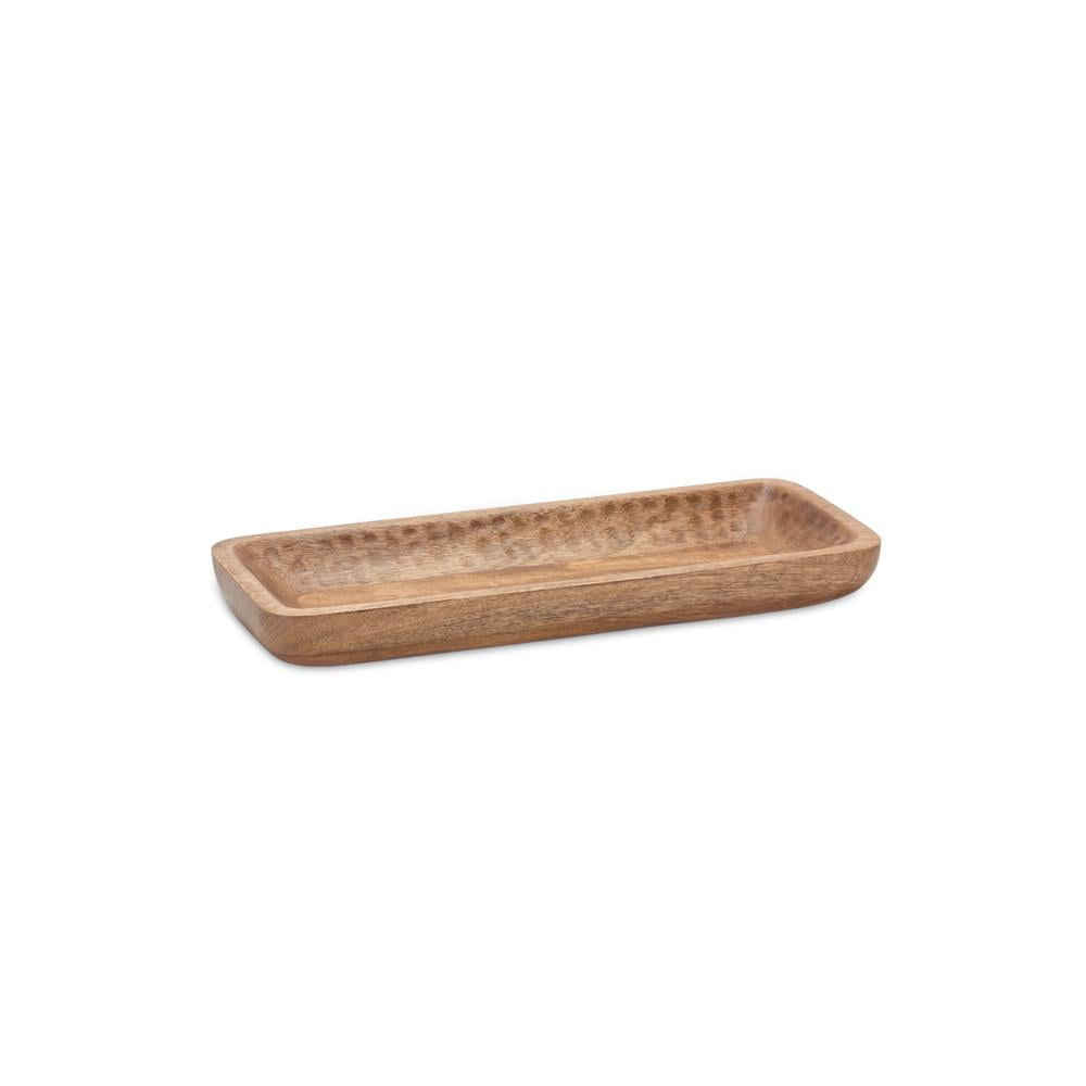 Melrose International Mango Wood Tray (Set of 2)