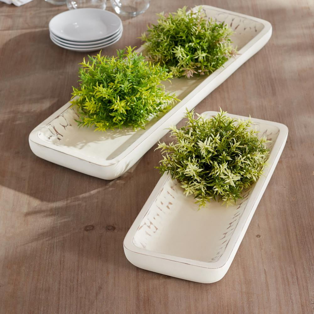 Melrose International Mango Wood Tray (Set of 2) main image 1