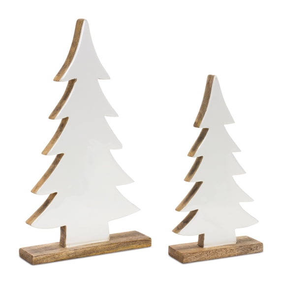 Melrose International Tree (Set of 2) 12"H, 16"H Wood