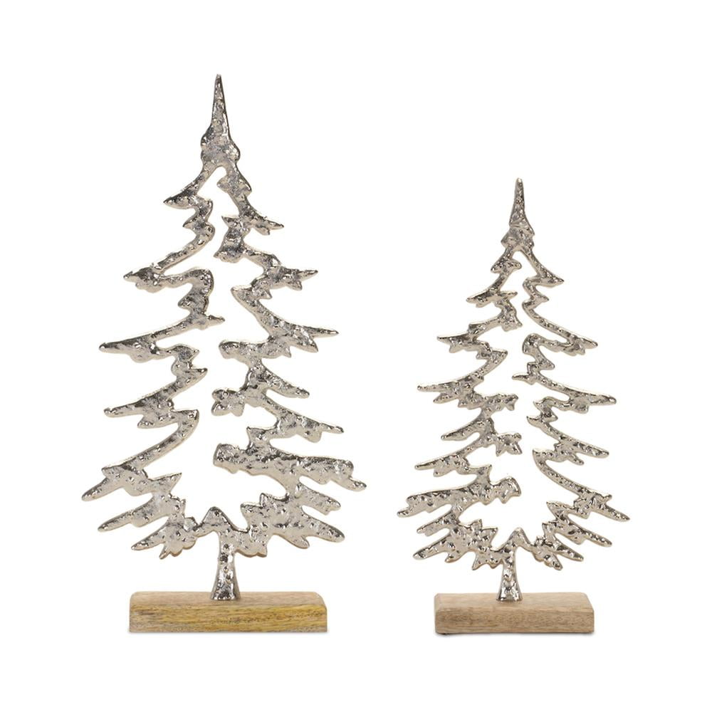 Melrose International Rustic Wood Pine Tree (Set of 2) main image 0