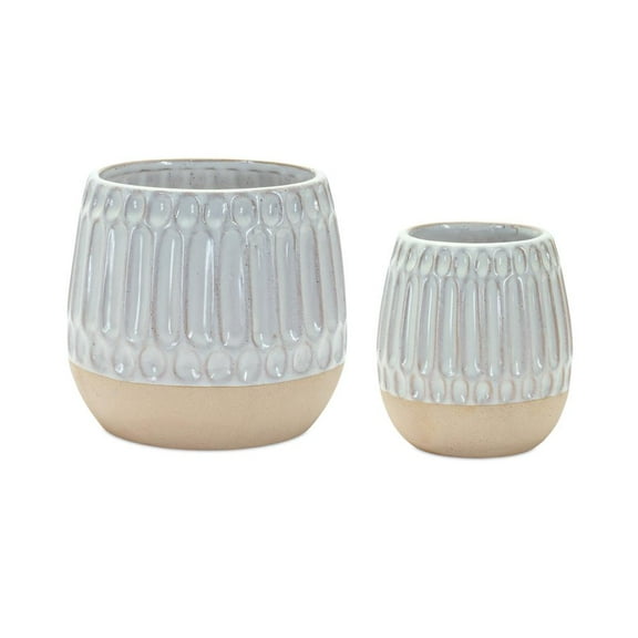 Melrose International LLC Vase (Set of 2) 3.5"D x 4.25"H, 4.75"D x 5"H Porcelain