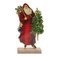 thumbnail image 1 of Melrose International Vintage Santa on Base 8"H Iron/Wood, 1 of 1