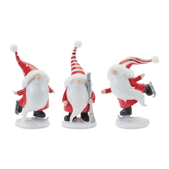 Melrose International LLC Winter Sport Gnome (Set of 3) 7"H, 8"H, 8.5"H Resin