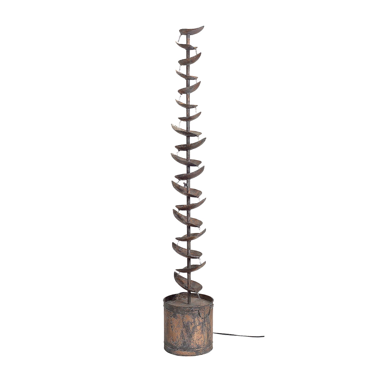 Melrose International Cascading Iron Hummingbird and Leaf Fountain 42