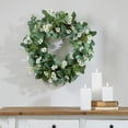 thumbnail image 1 of Melrose Mini Daisy Spring Floral Artificial Wreath -  22" - White and Green, 1 of 2