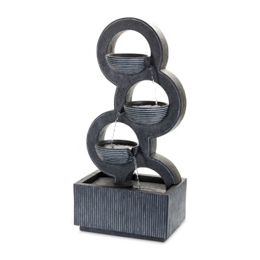 Melrose International Stone Cascading Bowl Fountain 25.5