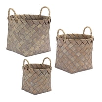 Melrose International LLC Basket (Set of 3) 9.5"D x 8.5"H, 12"D x 10.75"H, 13.5"D x 11.5"H Wicker