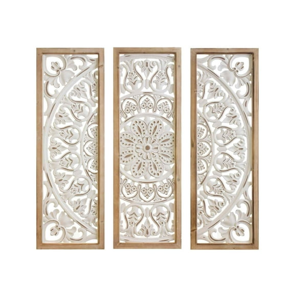 Melrose International Ornate Metal Panel Wall Art (Set of 3)