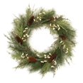 thumbnail image 1 of Melrose International Pine w/Tallow Berry Wreath 28"D PVC, 1 of 1